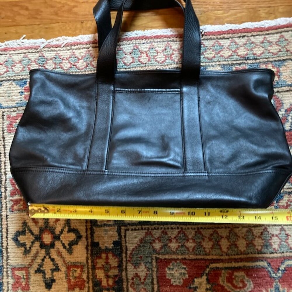 J. Crew Large Montauk Tote - Black Leather - GORGEOUS! - Picture 12 of 12